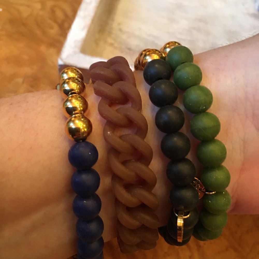 GOLD & Rubber Rustic Cuff Set! - Picture 6 of 8